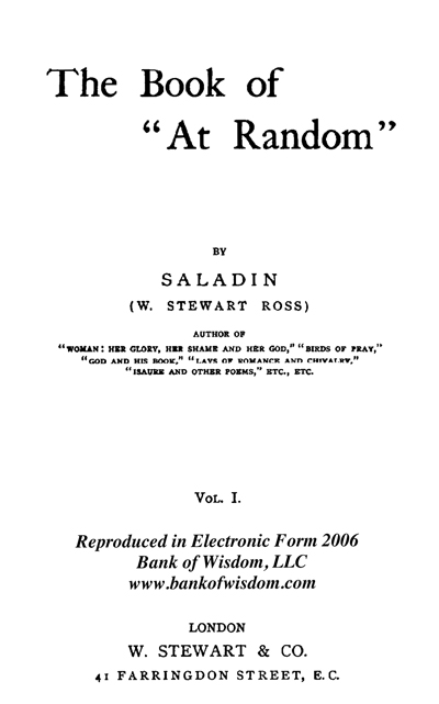 (image for) The Book Of "At Random" - Click Image to Close
